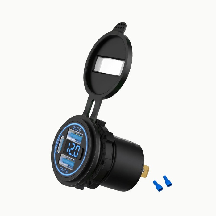 Gniazdo samochodowe USB 2 QC 3.0 PD Woltomierz Sparky.jpg