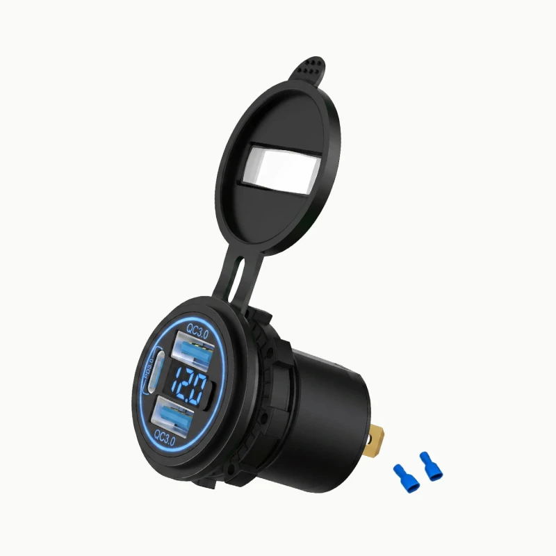 Gniazdo samochodowe USB 2 QC 3.0 PD Woltomierz Sparky.jpg