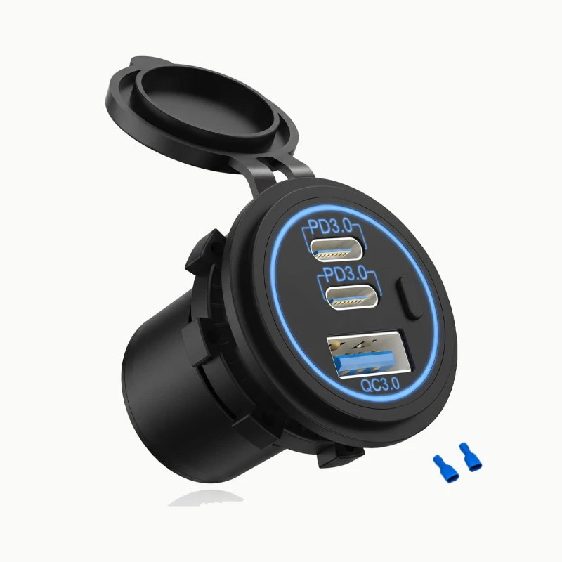 Gniazdo samochodowe Sparky 100W USB C PD QC 3.0.jpg