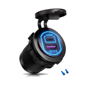Sparky gniazdo samochodowe USB C PD 100W QC.jpg