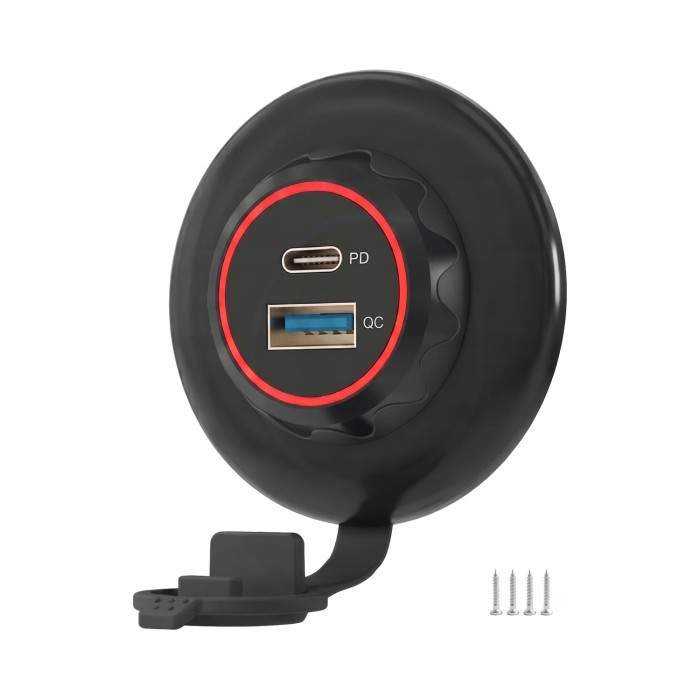 Sparky gniazdo USB PD 3.0 QC 3.0 LED Czerwony.jpg