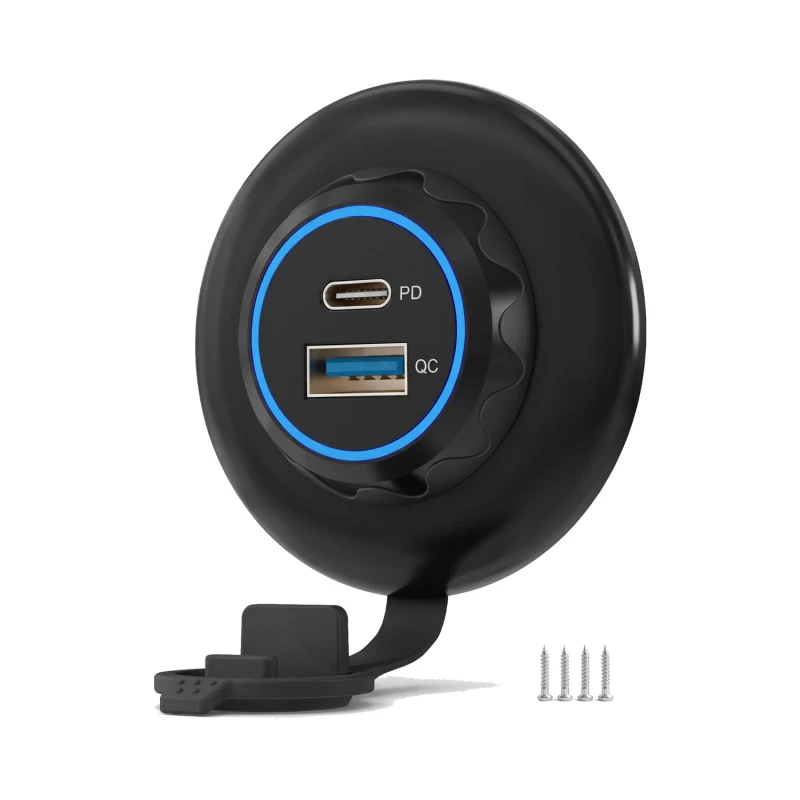 Sparky gniazdo USB PD 3.0 QC 3.0 LED Niebieski.jpg