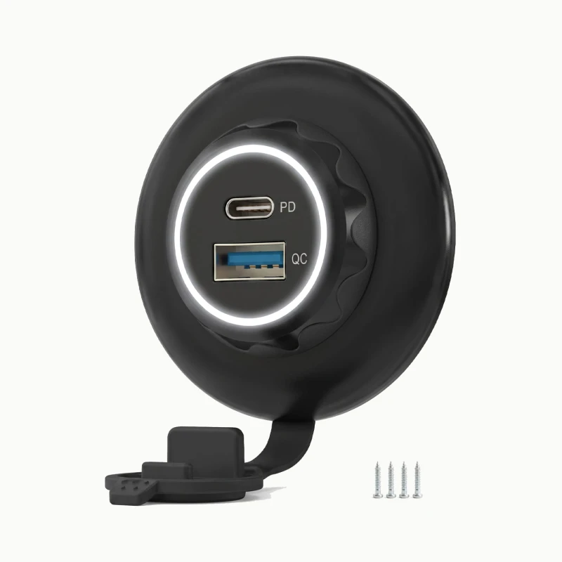 Sparky gniazdo USB PD 3.0 QC 3.0 LED Biały.jpg