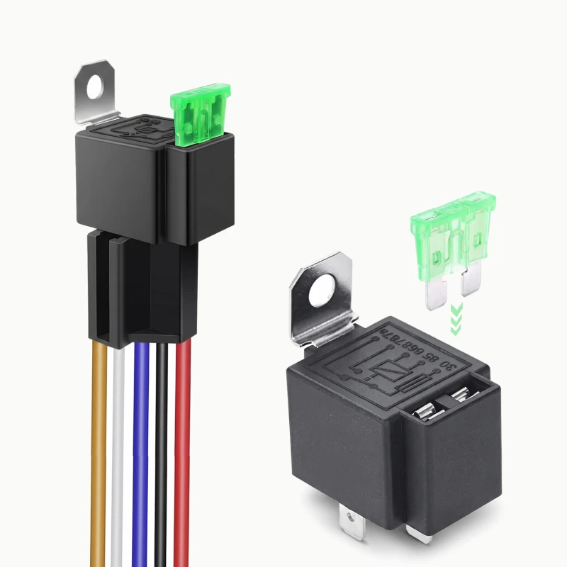 Przekaźnik samochodowy 12V 30A z bezpiecznikiem + gniazdo 5PIN 40 cm Sparky.jpg