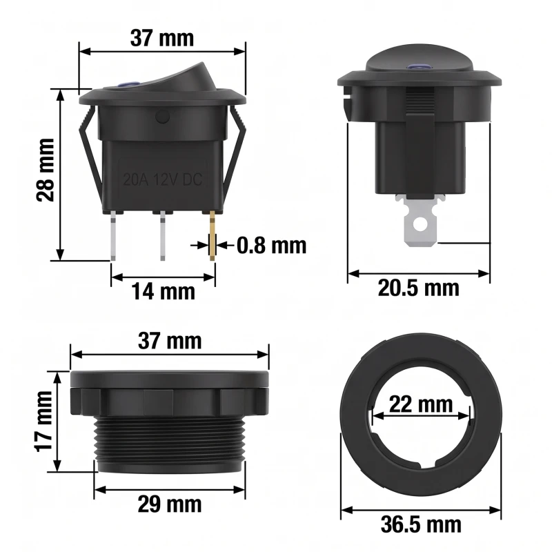 Wymiary Przełącznik Kołyskowy 12V 20A LED.jpg