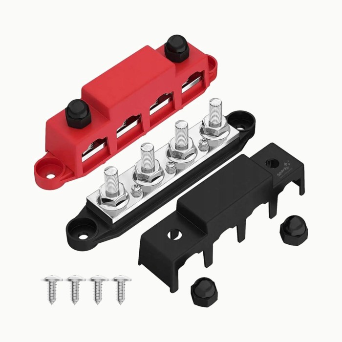 Szyna zbiorcza busbar 300A 4× M8 Sparky.jpg